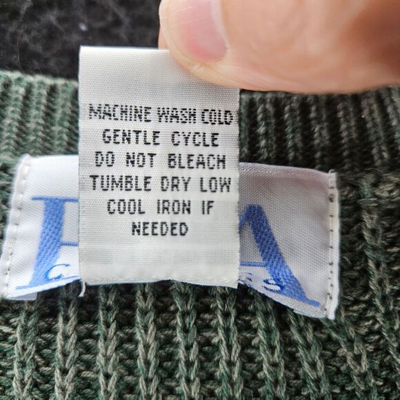 BFA Classics Womens Sweater Green Size 1X 100% Cotton Button Close Long Sleeve - Picture 8 of 12